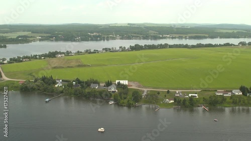 Scenic river in Aroostook County, Maine, aerial photo