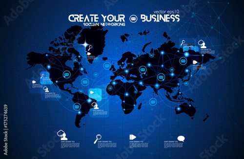 Social media world map