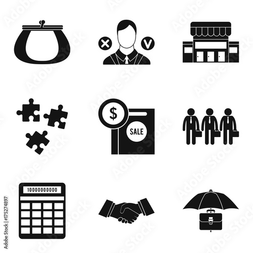 Office plankton icons set, simple style