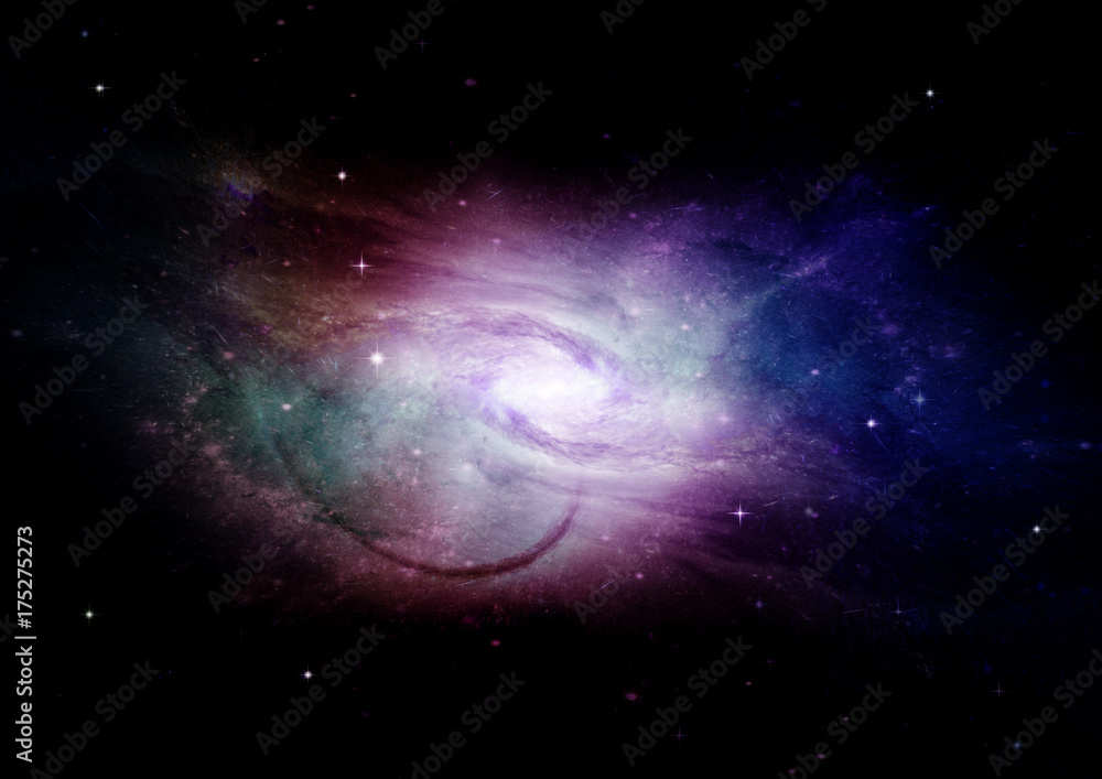 Stars, dust and gas nebula in a far galaxy Stars, dust and gas nebula in a far galaxy