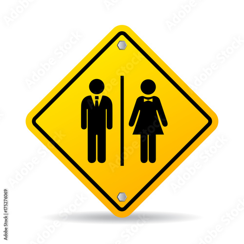 Unisex restroom vector door sign