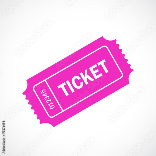 Pink retro ticket vector icon