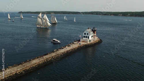 Aerial, famous Schooner Race in Rockland photo