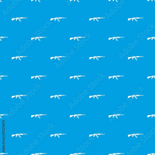 Military rifle pattern seamless blue