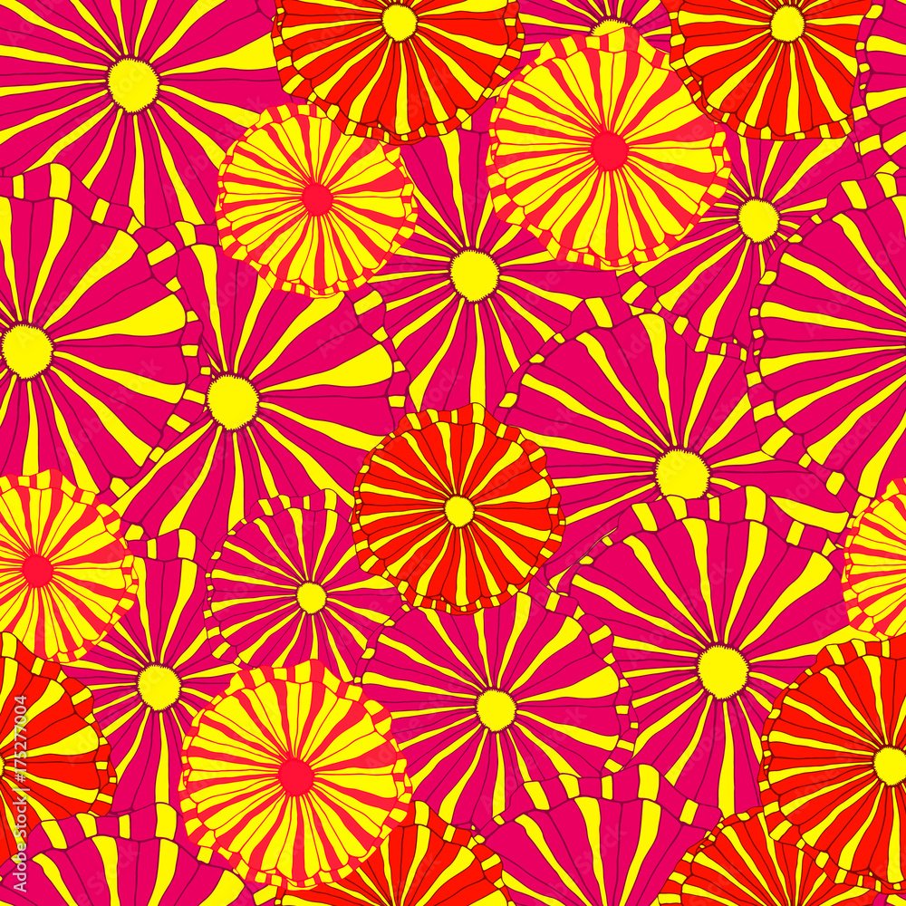Hand drawing bright, decorative wild flowers seamless pattern Hand drawing bright, decorative wild flowers seamless pattern