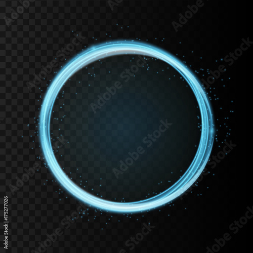 Vector neon circle trail effect luminous. Vector Illustration