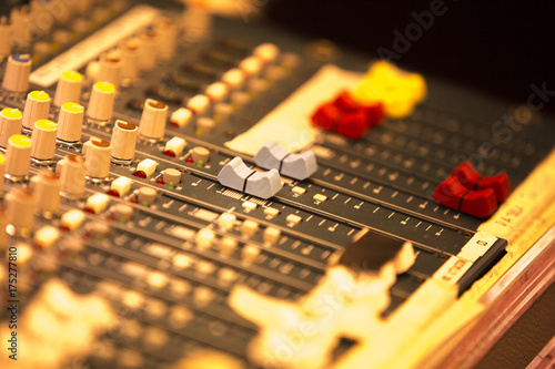 Deejay live music mixing desk