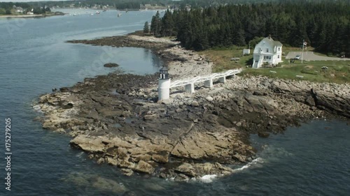 Aerial, Marshall Point Lighthouse in Maine
