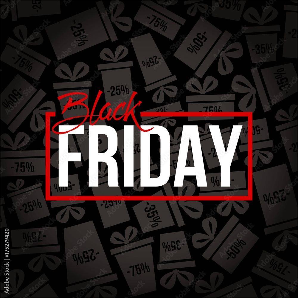 Fototapeta premium Abstract vector black friday sale layout background. For art template design, list, page, mockup brochure style, banner, idea, cover, booklet, print, flyer, book, blank, card, ad, sign, poster, badge.