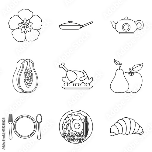 Debauchery icons set, outline style