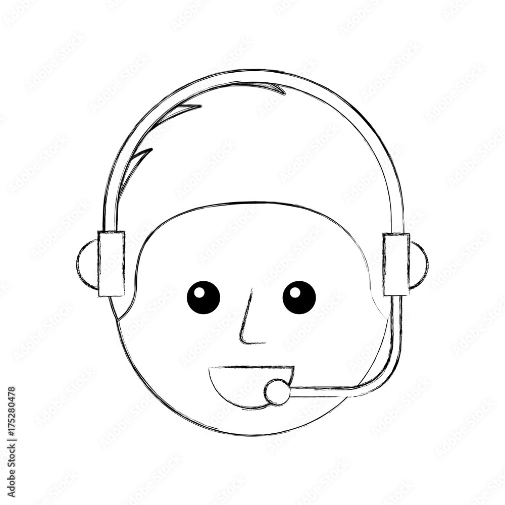 happy young boy avatar wearing headset happy young boy avatar wearing headset