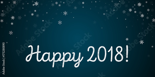 Wallpaper Mural Happy 2018 greeting card. Sparse snowfall background. Sparse snowfall on blue background. Pleasing vector illustration. Torontodigital.ca