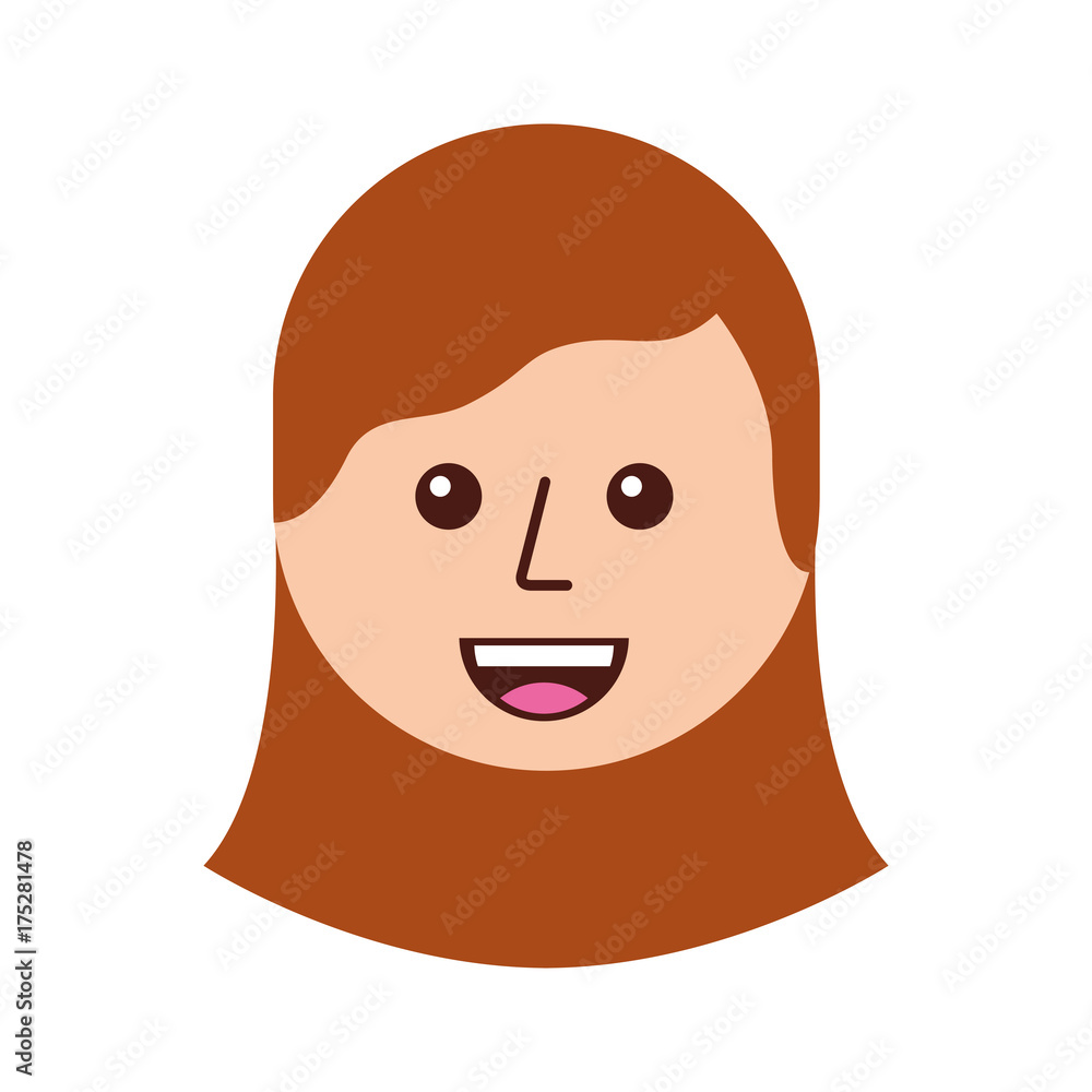 cartoon young teenager happy girl smiling
