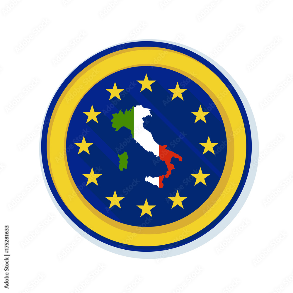 Italy European Union button illustration Italy European Union button illustration