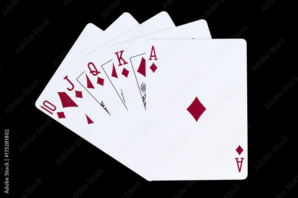 Fototapeta premium royal flush diamonds flourish
