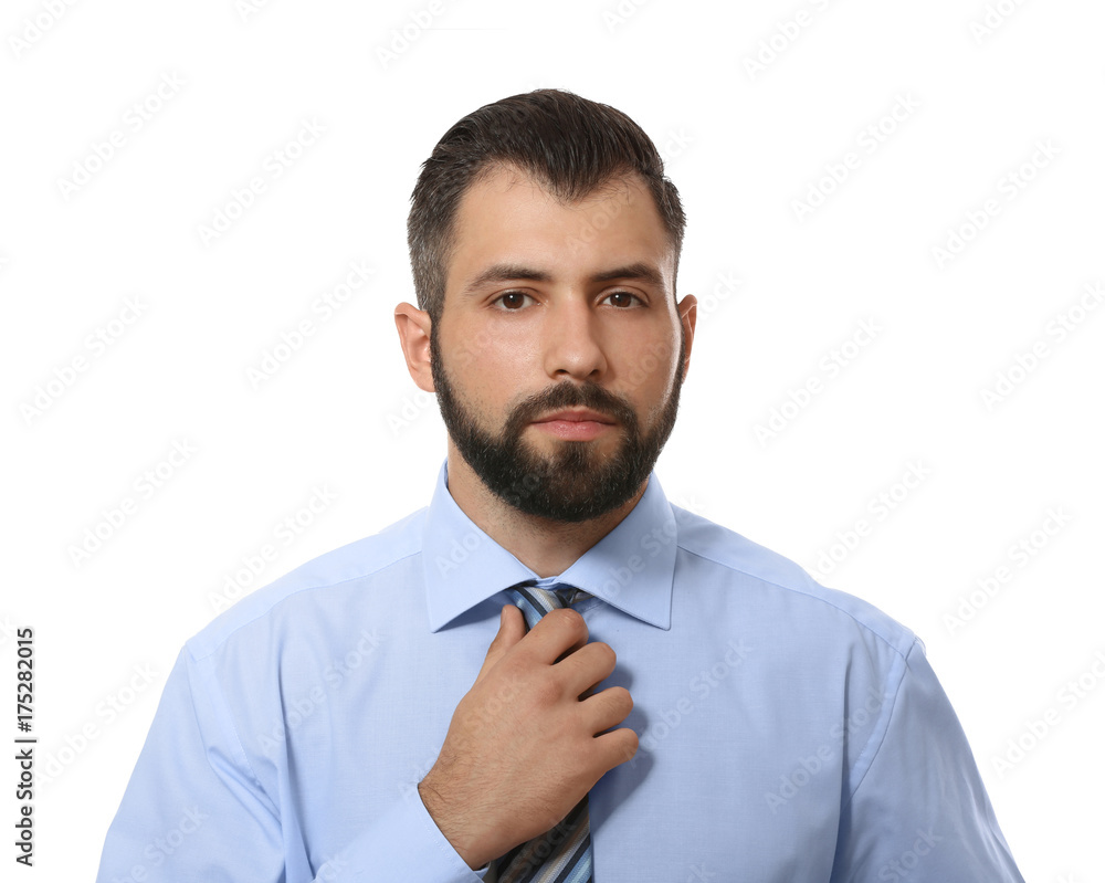 Handsome man in formal clothes on white background Handsome man in formal clothes on white background