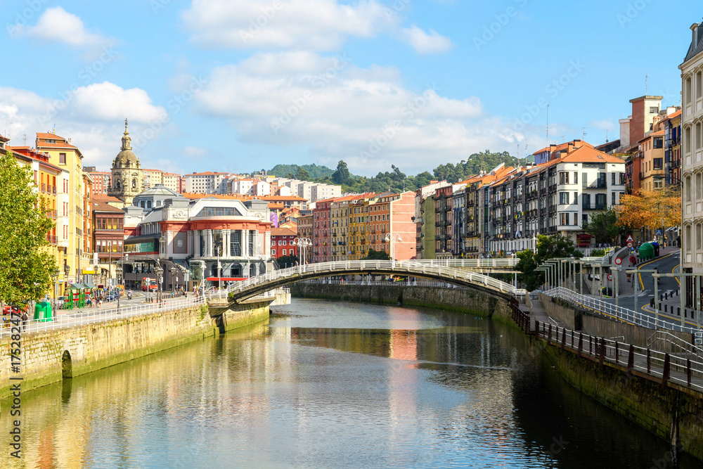Fototapeta premium Bilbao old town views on sunny day, Spain