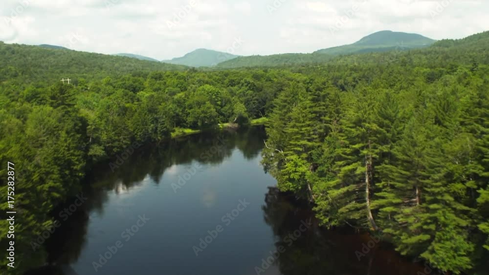 Winding Penobscot River in Maine landscape, aerial Winding Penobscot River in Maine landscape, aerial