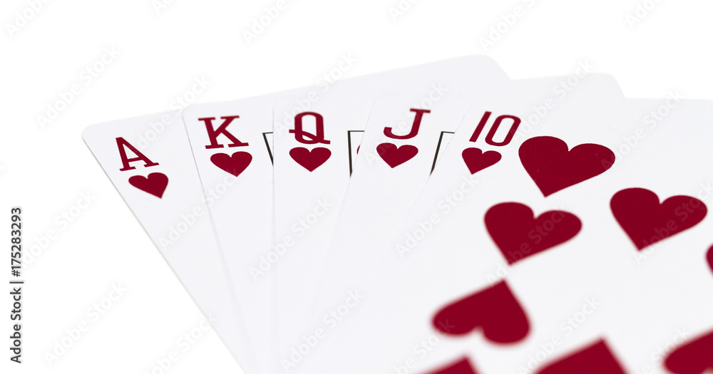 Obraz premium royal flush hearts flourish