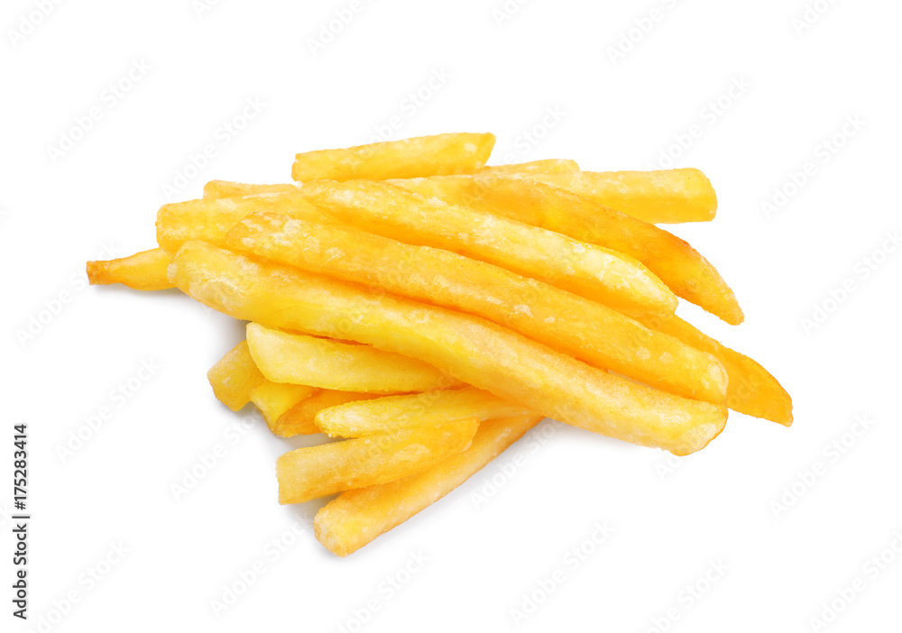 Yummy french fries on white background Yummy french fries on white background