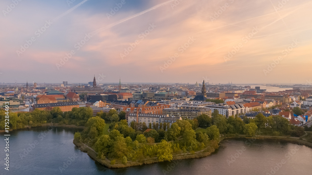 Morning skyline of Copenhagen, Denmark