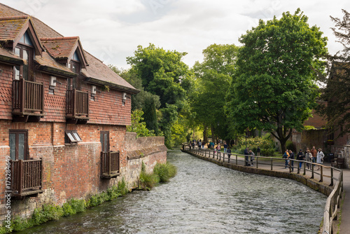 The Weirs walk on river Itchen, Winchester