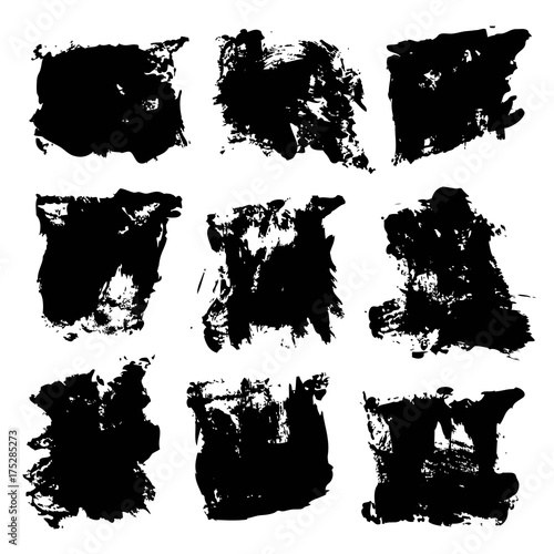 Abstract textured brush strokes isolated on a white background