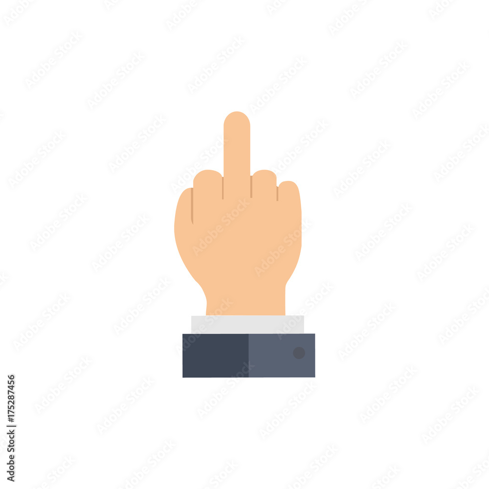 Middle finger up gesture. Offensive abuse gesture. Vector illustration Middle finger up gesture. Offensive abuse gesture. Vector illustration