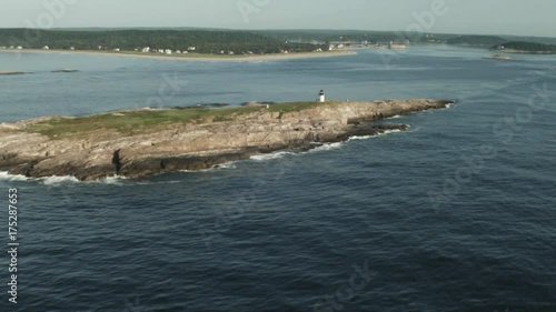 Wide aerial, Pond Island Lighthouse in Maine photo