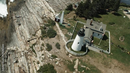 Pemaquid Point Lighthouse in Maine, aerial