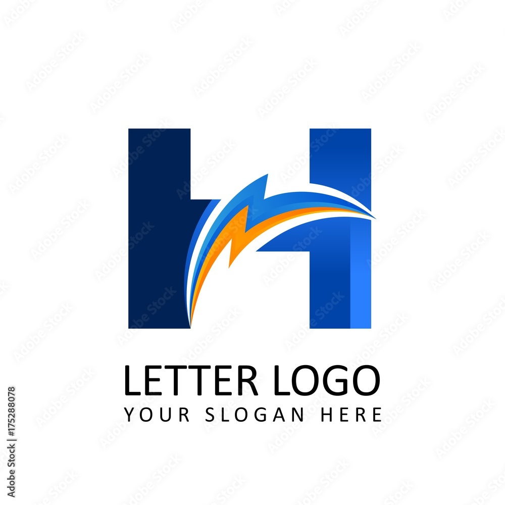 Letter h ELECTRICAL Alphabet Logo Stock Vector Adobe Stock