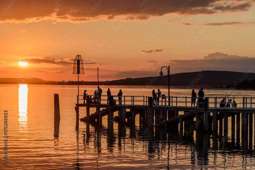 Silhouette of three people