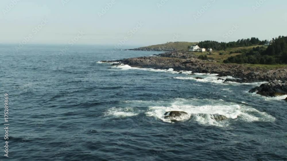 House on coast of Monhegan Island, aerial House on coast of Monhegan Island, aerial