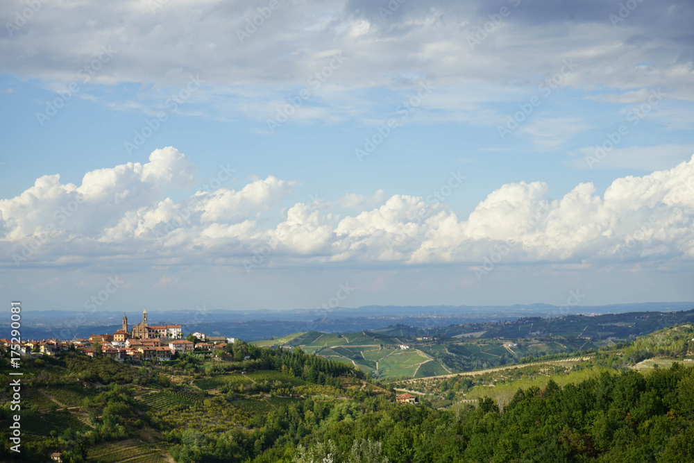 View of Rodello and the Langhe hills