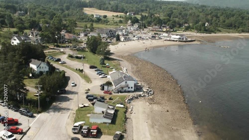 Scenic Lincolnville Beach in Maine, aerial photo