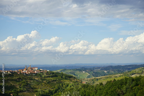 View of Rodello and the Langhe hills
