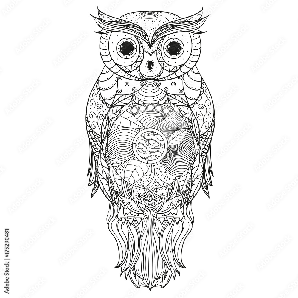 Coloring Pages For Adults Abstract Owls