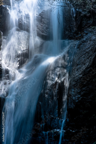 Waterfall landscape with beautiful stones. Long Exposure.