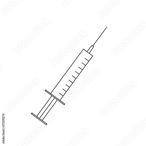 black syringe icon- vector illustration