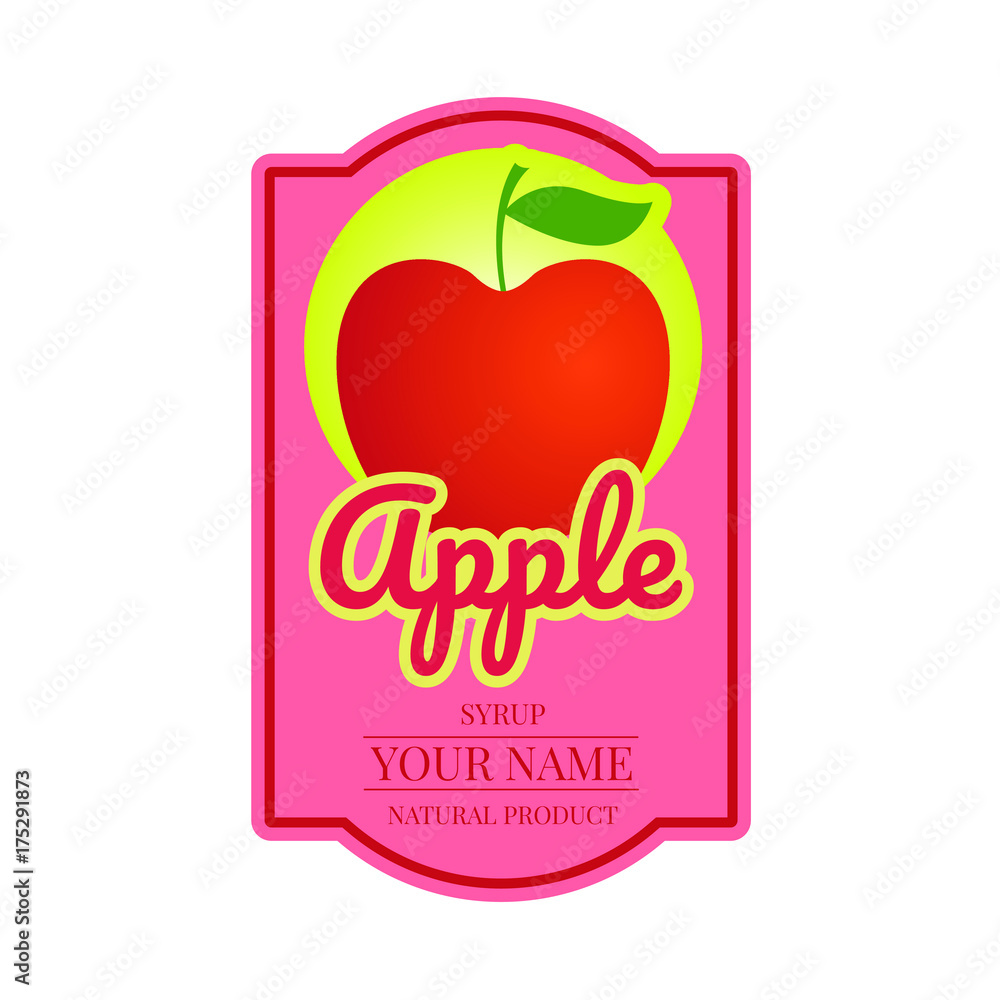 Fototapeta premium apple syrup label