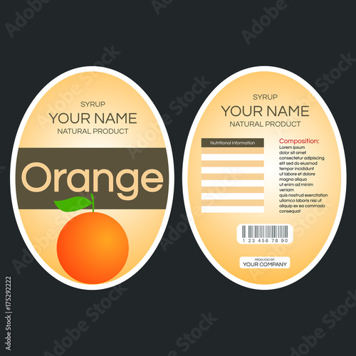  orange syrup label