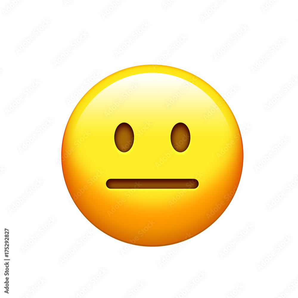 Isolated yellow frown troubled look face icon Isolated yellow frown troubled look face icon
