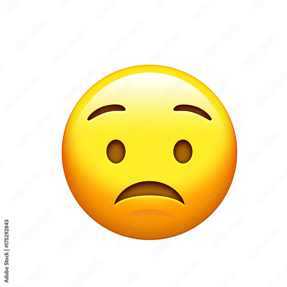Emoji yellow sad, upset face with frown icon Emoji yellow sad, upset face with frown icon