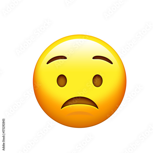 Emoji yellow sad, upset face with frown icon