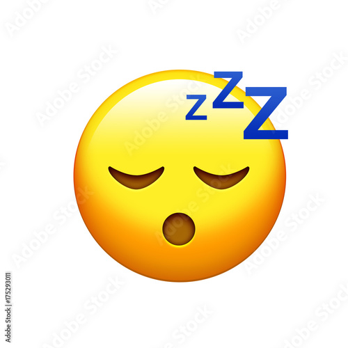 Isolated yellow sleepy face with closing eyes icon