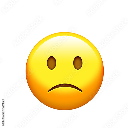 Isolated yellow sad and unhappy face icon