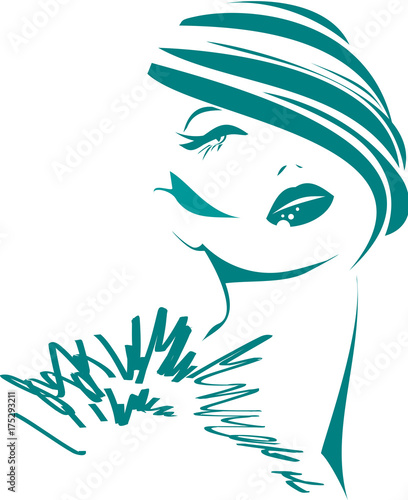 Fashion icon woman face vector illustration