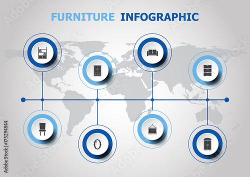 Infographic design with furniture icons photo