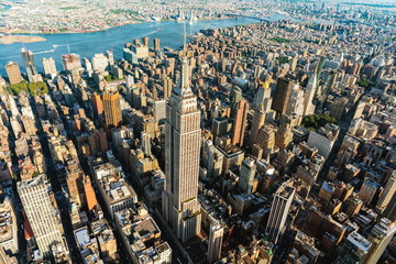 Wandcirkels Empire State Building Wolkenkrabbers van Midtown Manhattan  © Tierney