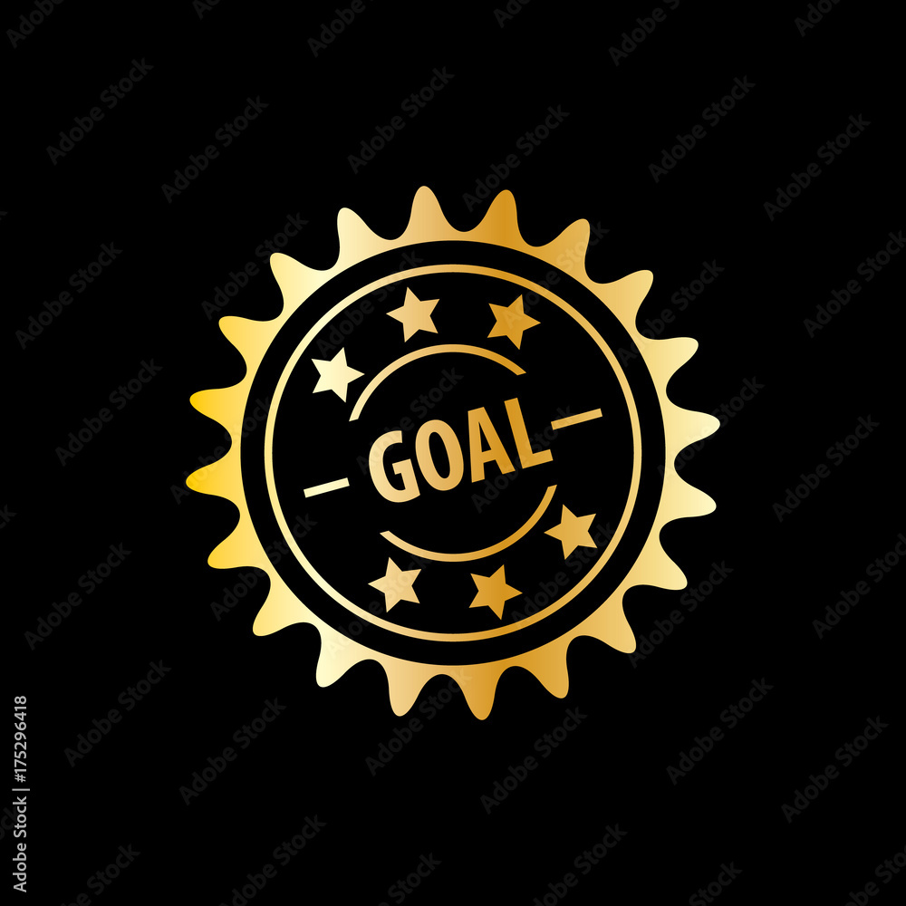 Fototapeta premium Initial Letter Goal Target Design for seal stamp or label with grunge style